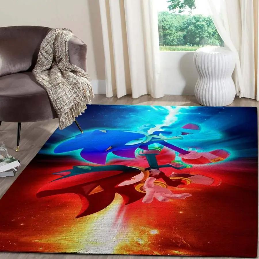 Sonic the hedgehog cartoon area rug living room rug home decor rcdd81f32320 Rectangle Rug