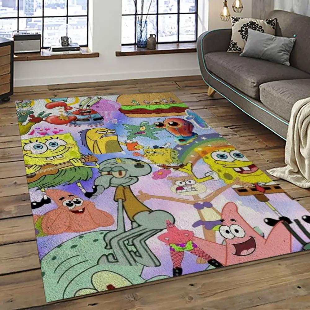 Spongebob squarepants cartoon tv show retangle carpet area rug home decor best gift for family ssp14 Rectangle Rug