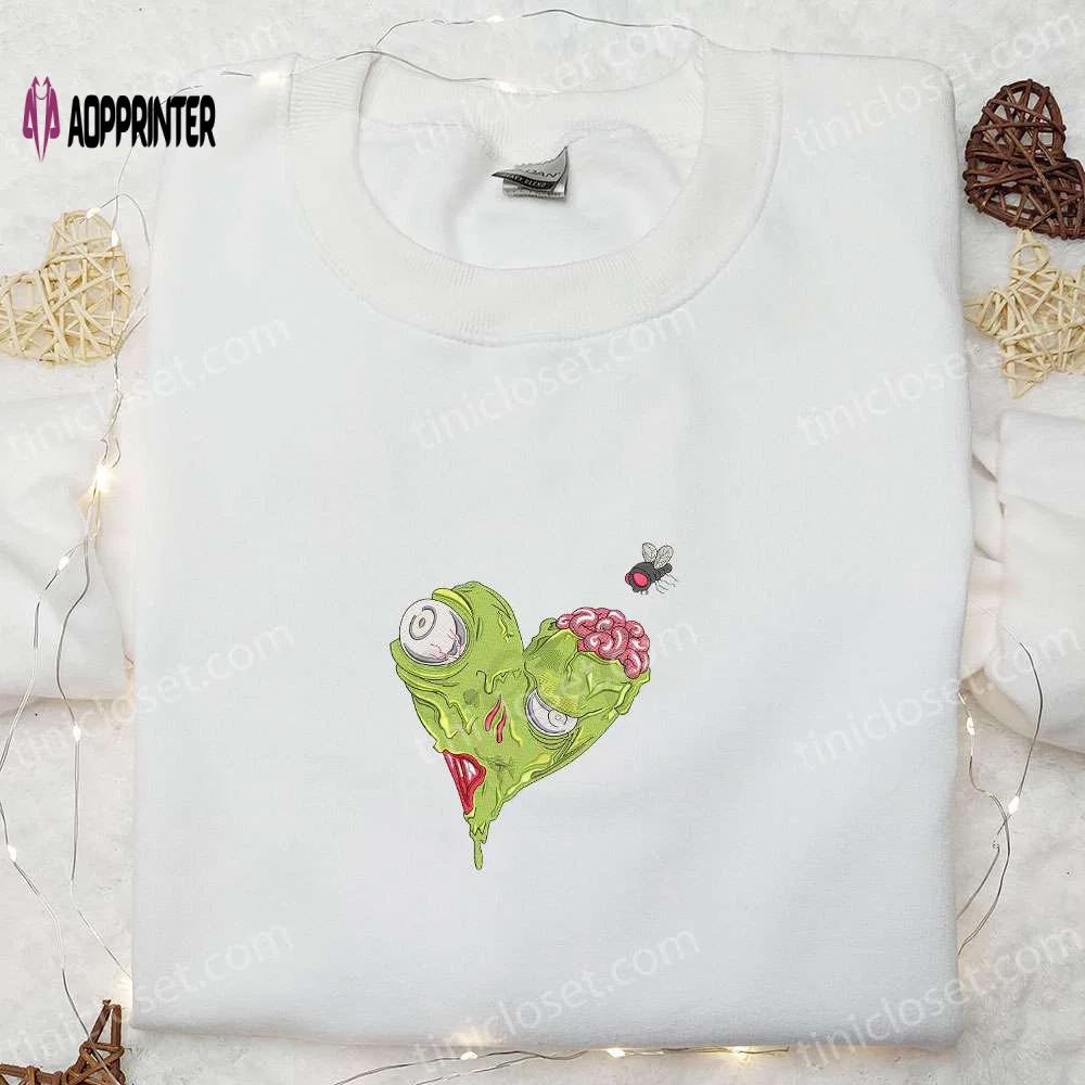 Spooktacular horror zombie heart sweatshirt hoodie & t-shirt – perfect for halloween! Embroidered Shirt