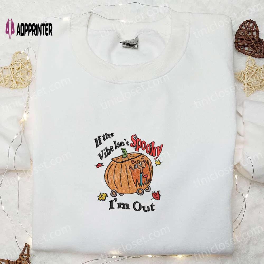 Spooky-approved pumpkin embroidered shirt: funny & cool halloween attire Embroidered Shirt