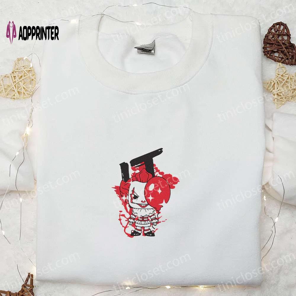 Spooky it baby clown sweatshirt & scary movie hoodie – top halloween gifts Embroidered Shirt