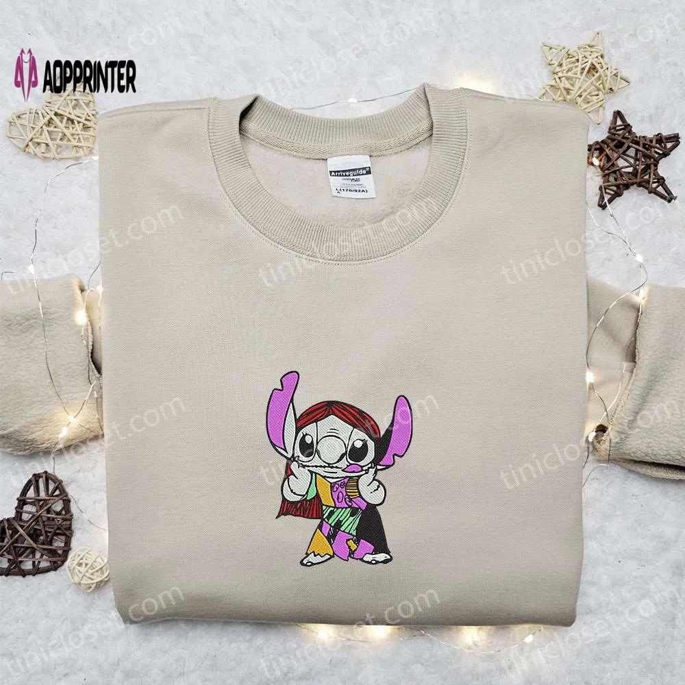 Spooky stitch sally shirt & nightmare before christmas hoodie – best halloween gift ideas Embroidered Shirt