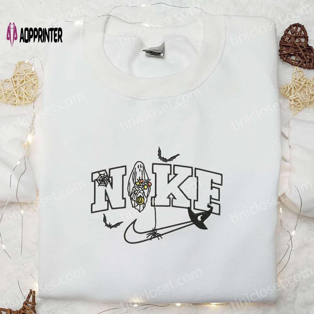 Spooky x nike embroidered hoodie & shirt: best halloween gift ideas Embroidered Shirt