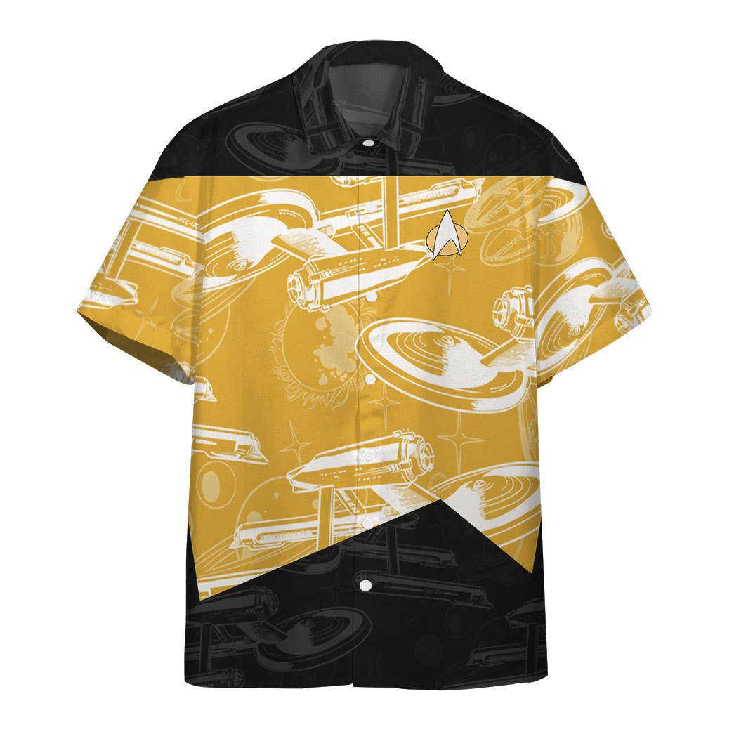 Star trek the next generation 1987 yellow uniform hawaiian shirt Hawaii Shirt Shorts & Flip Flops