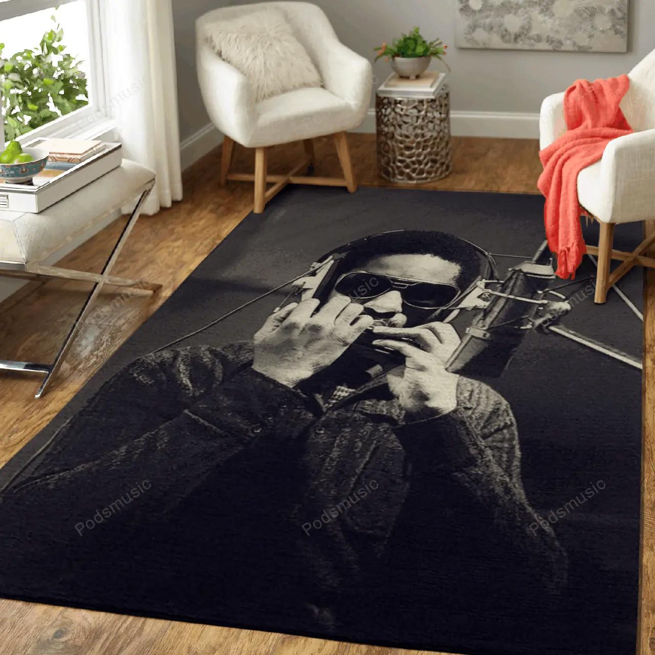 Stevie wonder mic music artist art for fans area rug living room carpet rug regtangle carpet floor decor home decor Rectangle Rug
