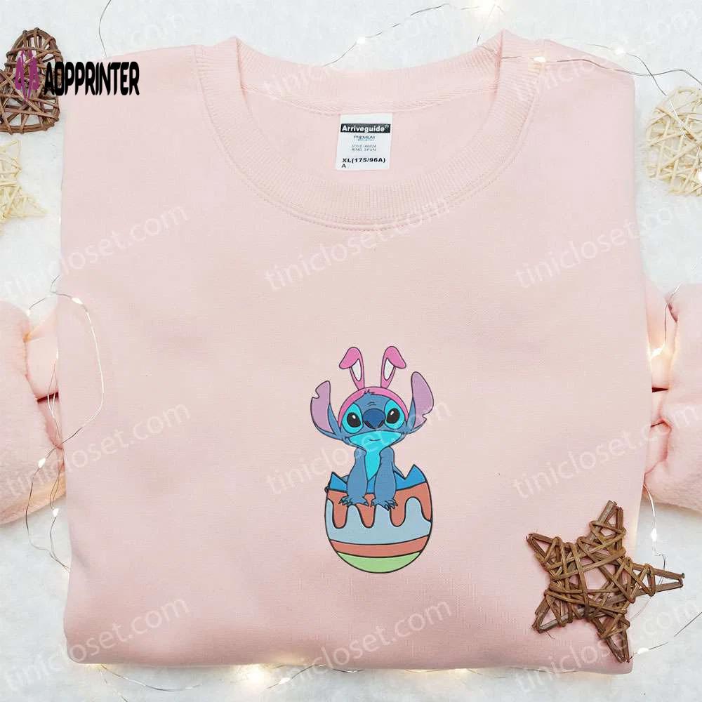Stitch easter egg shirt & disney characters hoodie: best thanksgiving day ideas Embroidered Shirt