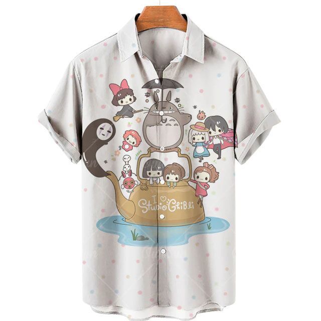 Studio ghibli shirt 3d hawaiian shirt Hawaii Shirt Shorts & Flip Flops