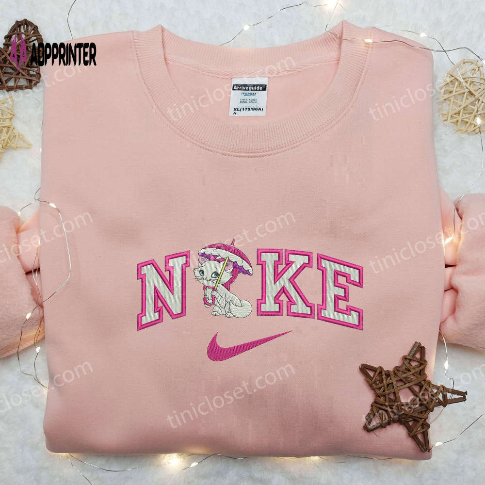 Stylish marie umbrella x nike embroidered shirt: aristocats & custom designs Embroidered Shirt