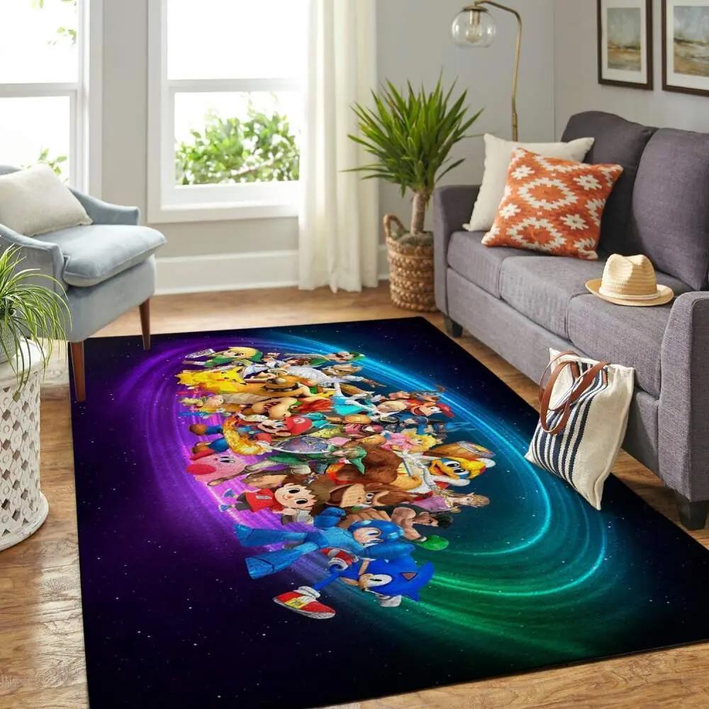 Super smash bros. area rug gaming carpet gamer living room rugs rug regtangle carpet floor decor home decor v1229 Rectangle Rug
