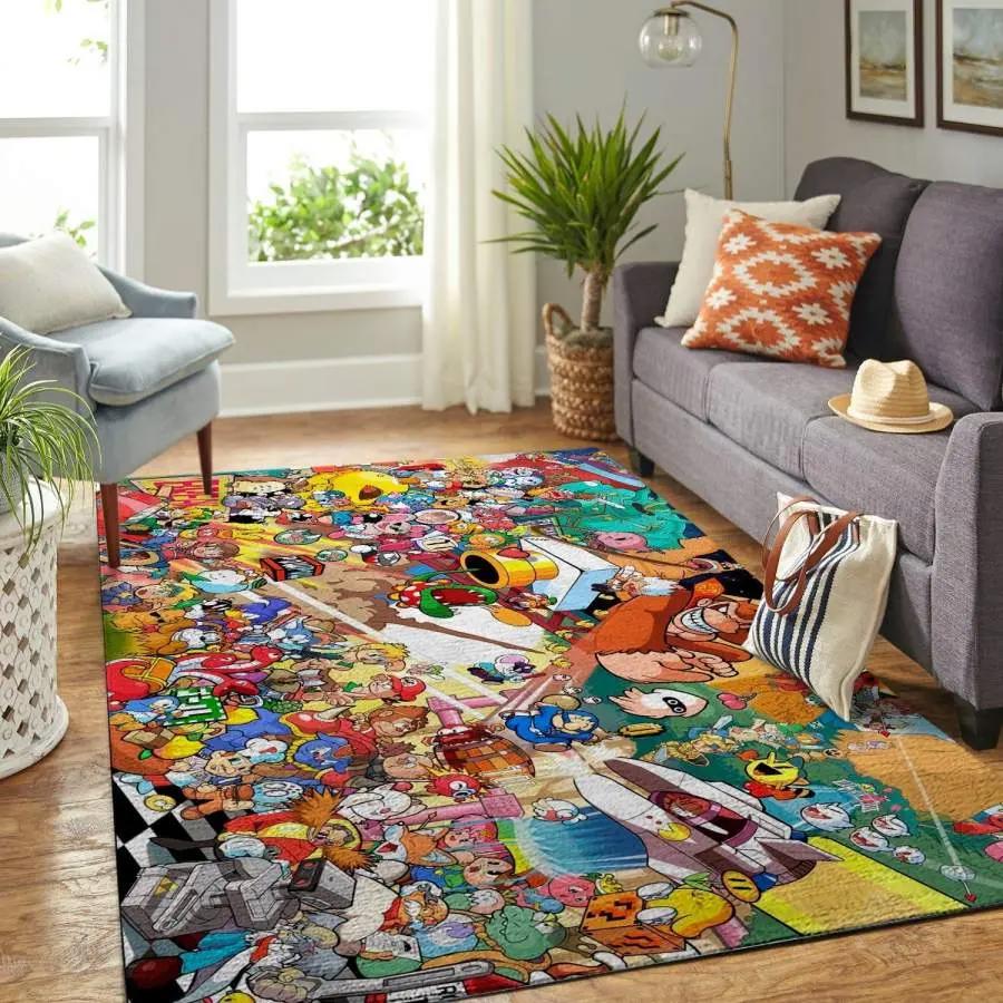 Super smash bros. area rug living room rug home decor gaming gfd 19122310 Rectangle Rug