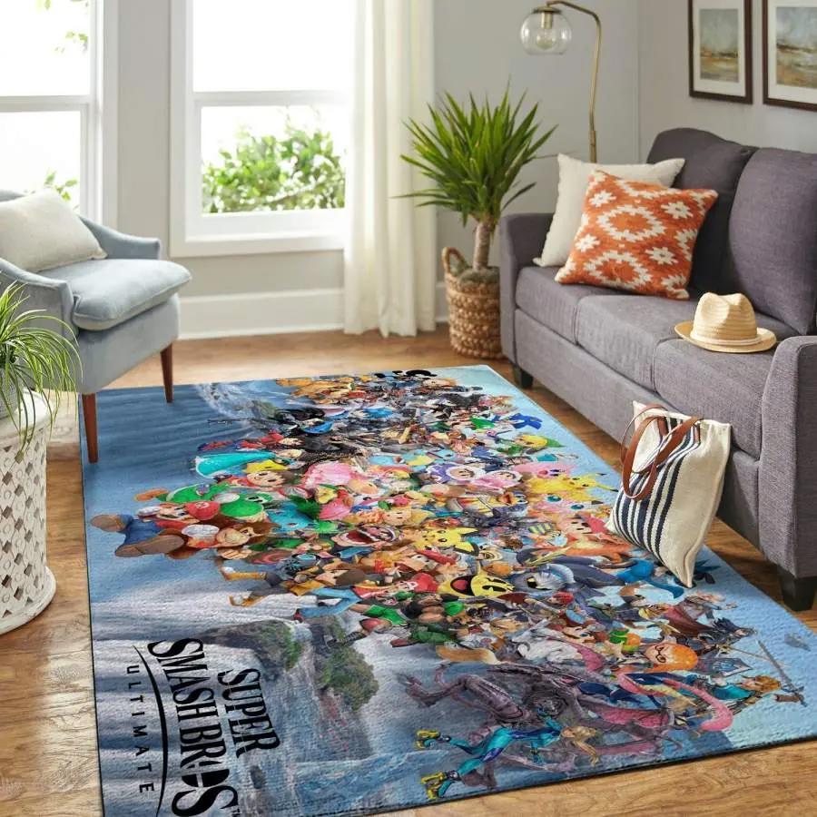 Super smash bros. area rug living room rug home decor gaming gfd 19122313 Rectangle Rug