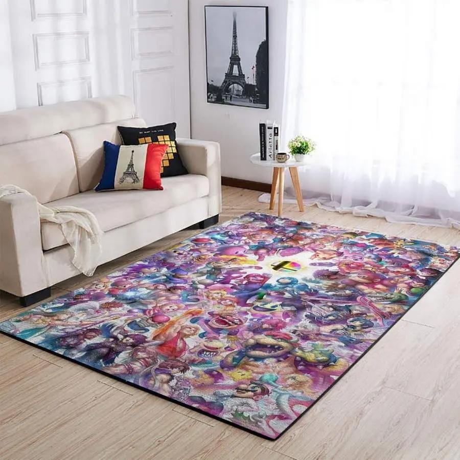 Super smash bros. area rug living room rug home decor nintendo video game gfd 190916 Rectangle Rug