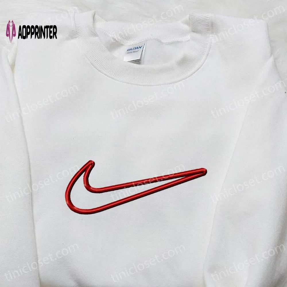 Swoosh nike embroidered shirt sweatshirt & hoodie – customized athleisure apparel Embroidered Shirt