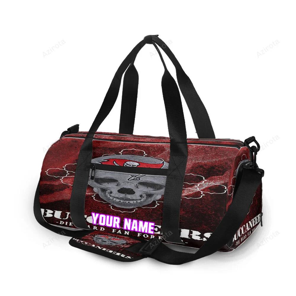 Tampa bay buccaneers skull v11 personalized name travel bag gym bag 2592 Travel Bag