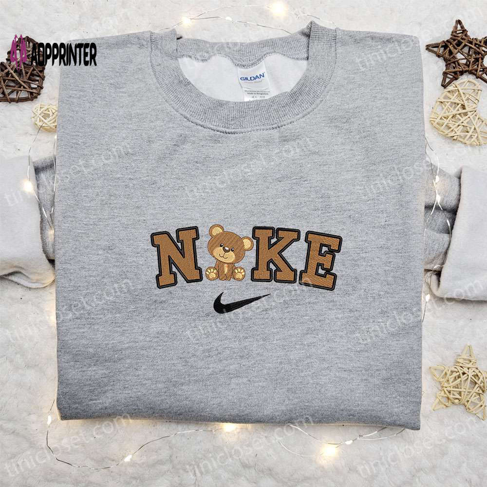 Teddy bear x nike embroidered shirt – best birthday gift ideas Embroidered Shirt