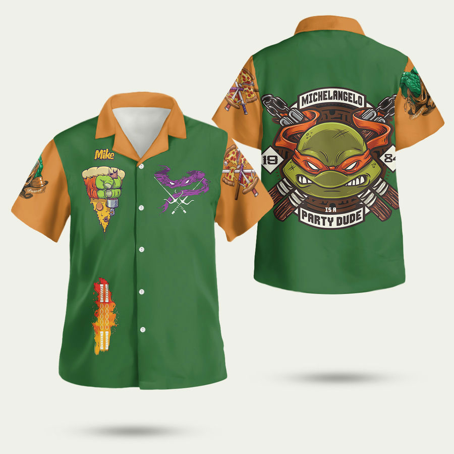 Teenage mutant ninja turtles michelangelo hawaiian shirt Hawaii Shirt Shorts & Flip Flops