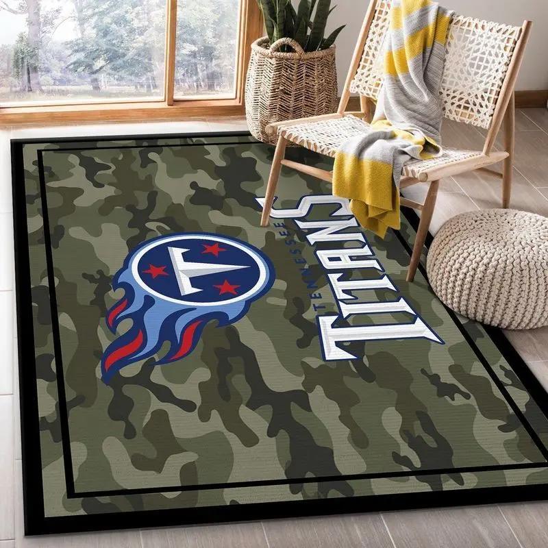 Tennessee titans american camo style nfl 19 area rug living room bed room rug Rectangle Rug