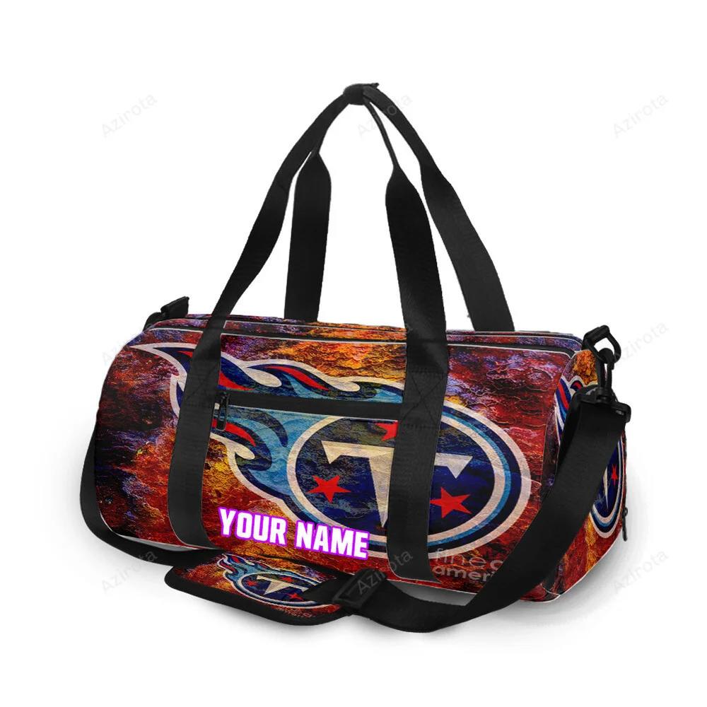 Tennessee titans emblem v19 personalized name travel bag gym bag 2607 Travel Bag