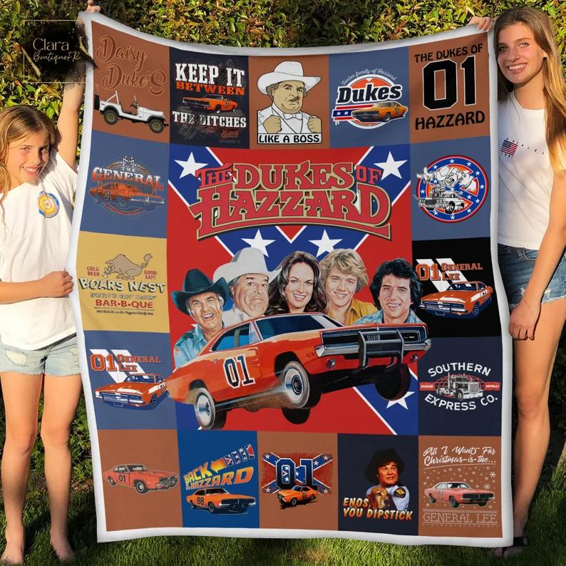 The dukes of hazzard fleece blanket, mink sherpa blanket, comedy tv series blanket, the dukes of hazzard movie quilt Quilt Blanket