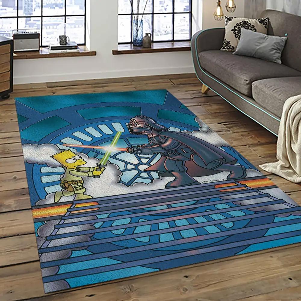 The simpsons characters cartoon movie carpet rectangle area rug for living room bedroom decor tss30 Rectangle Rug