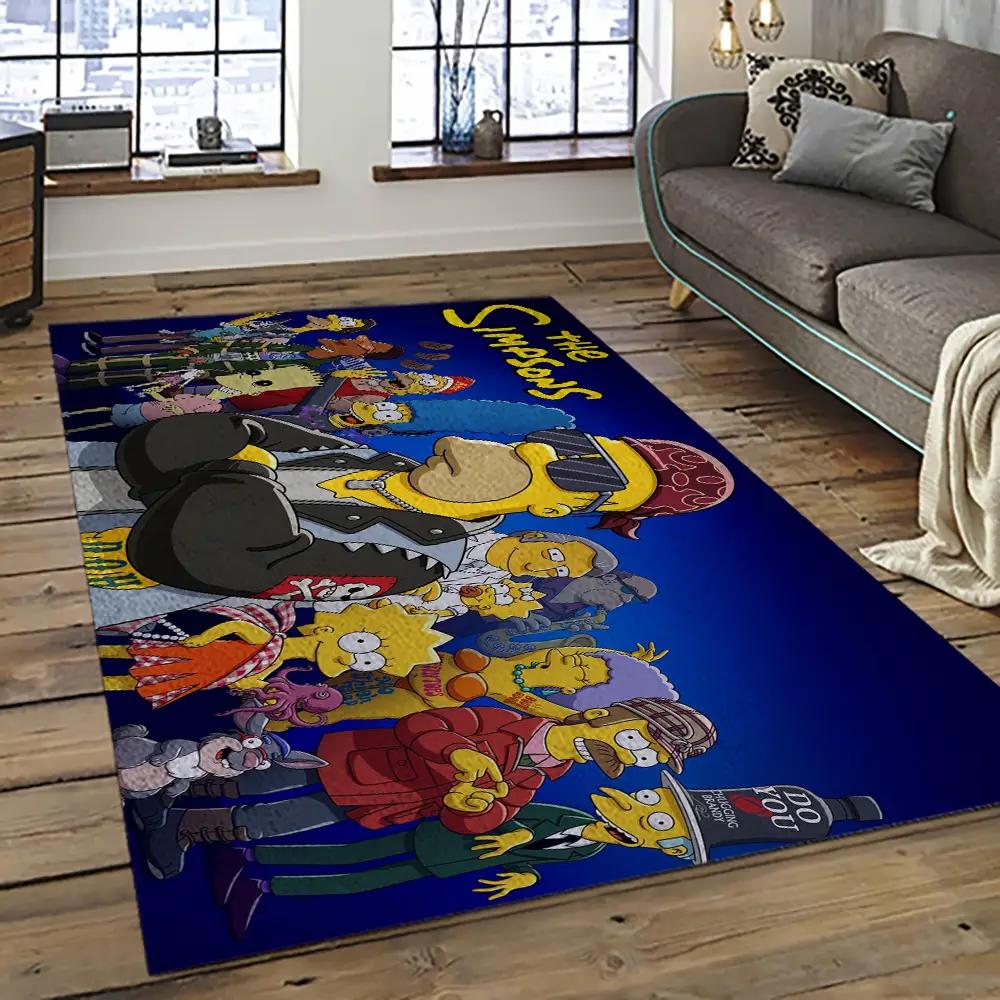 The simpsons characters cartoon movie carpet rectangle area rug for living room bedroom decor tss57 Rectangle Rug