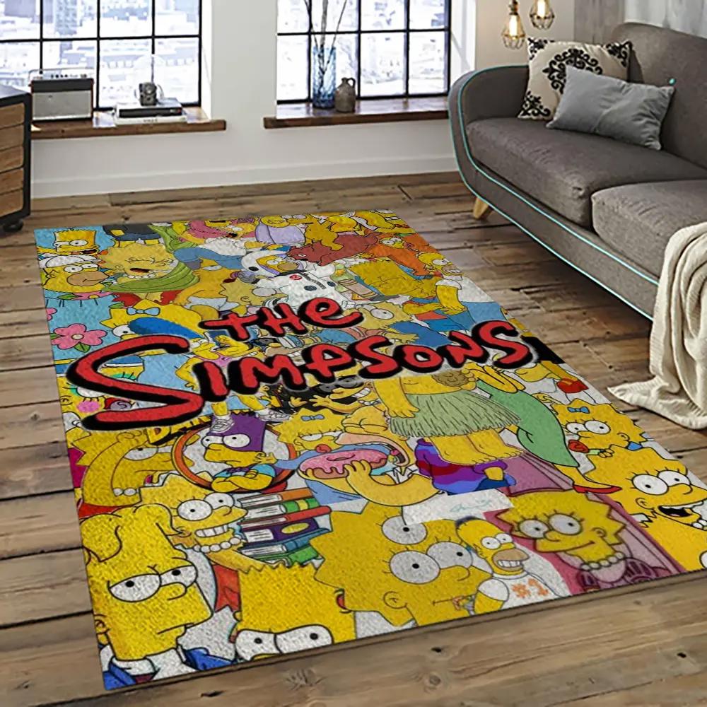 The simpsons characters cartoon movie carpet rectangle area rug for living room bedroom decor tss59 Rectangle Rug