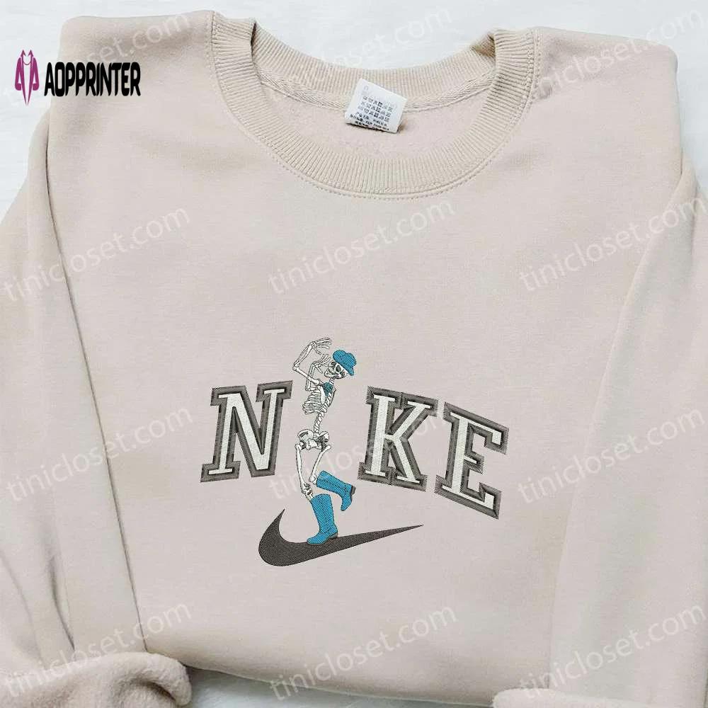 The skeleton dance x nike embroidered hoodie & shirt: best halloween gift ideas Embroidered Shirt
