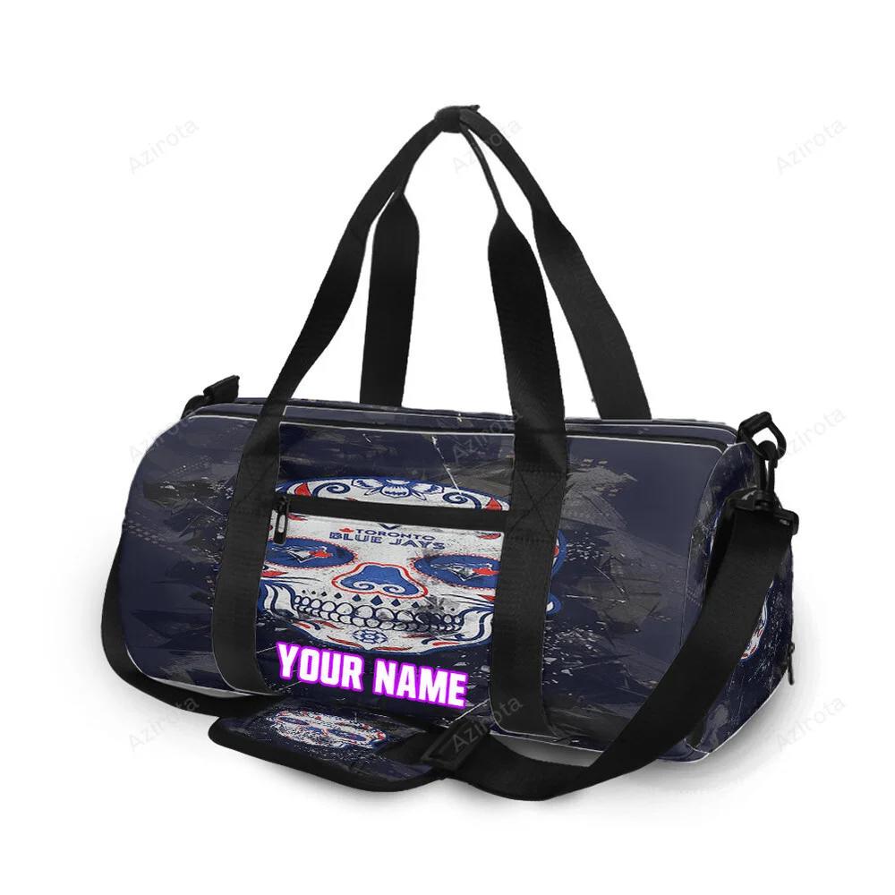 Toronto blue jays russell skull purple personalized name travel bag gym bag 2437 Travel Bag