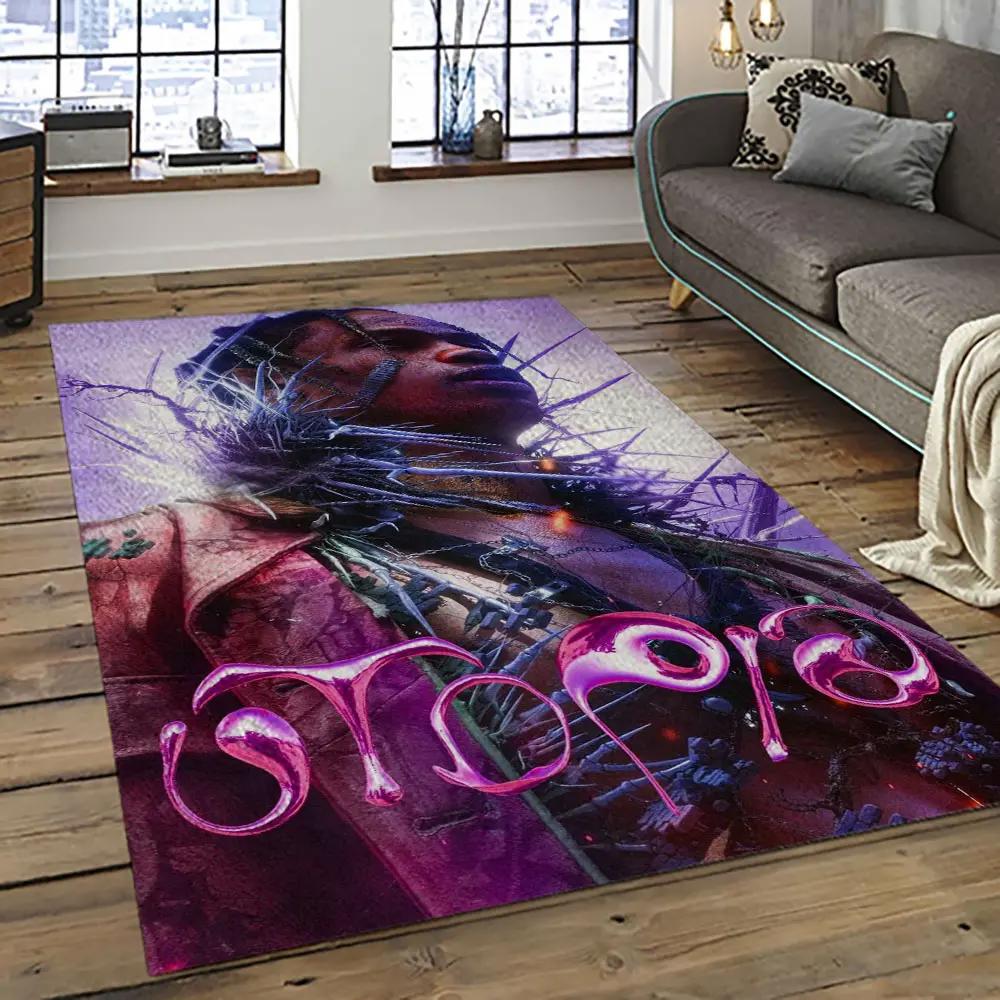 Travis scott rapper hiphop music retangle carpet area rug home decor best gift for fan and friends tst27 Rectangle Rug
