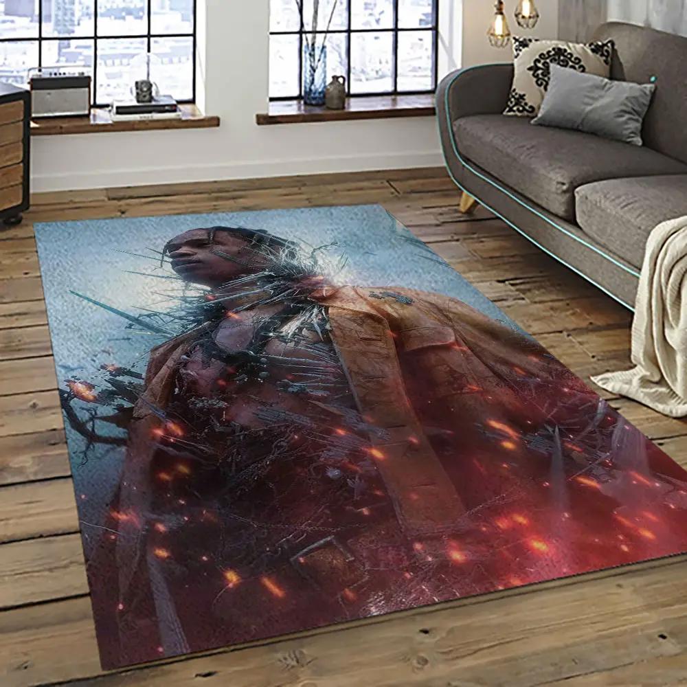 Travis scott rapper hiphop music retangle carpet area rug home decor best gift for fan and friends tst28 Rectangle Rug