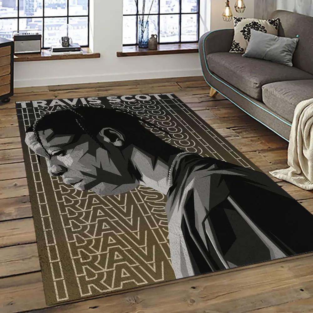 Travis scott rapper hiphop music retangle carpet area rug home decor best gift for fan and friends tst37 Rectangle Rug