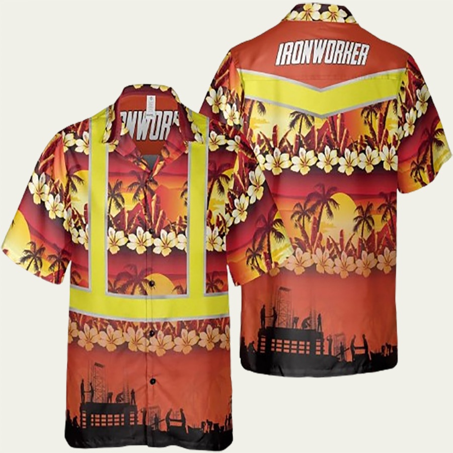 Tropical ironworker hawaiian shirt Hawaii Shirt Shorts & Flip Flops