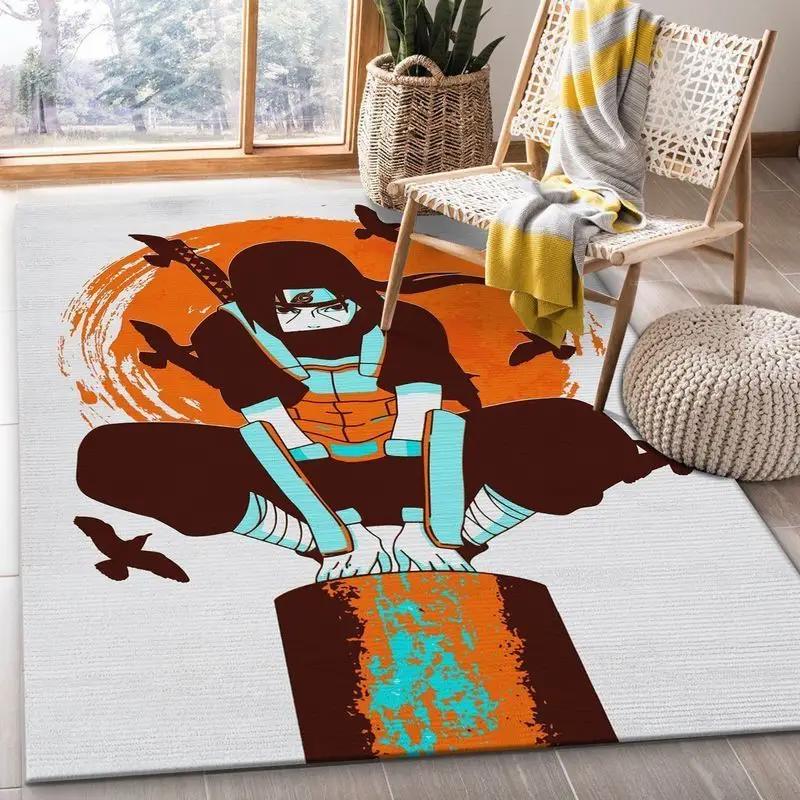 Uchiha itachi naruto anime area rug living room and bed room rug rug regtangle carpet floor decor home decor Rectangle Rug