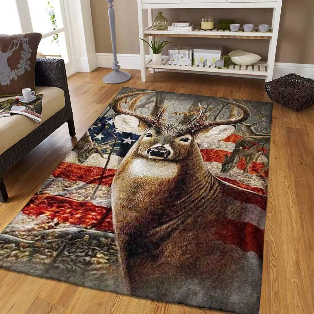 Usa flag deer dhcld3009 rug living room rug home decor Rectangle Rug