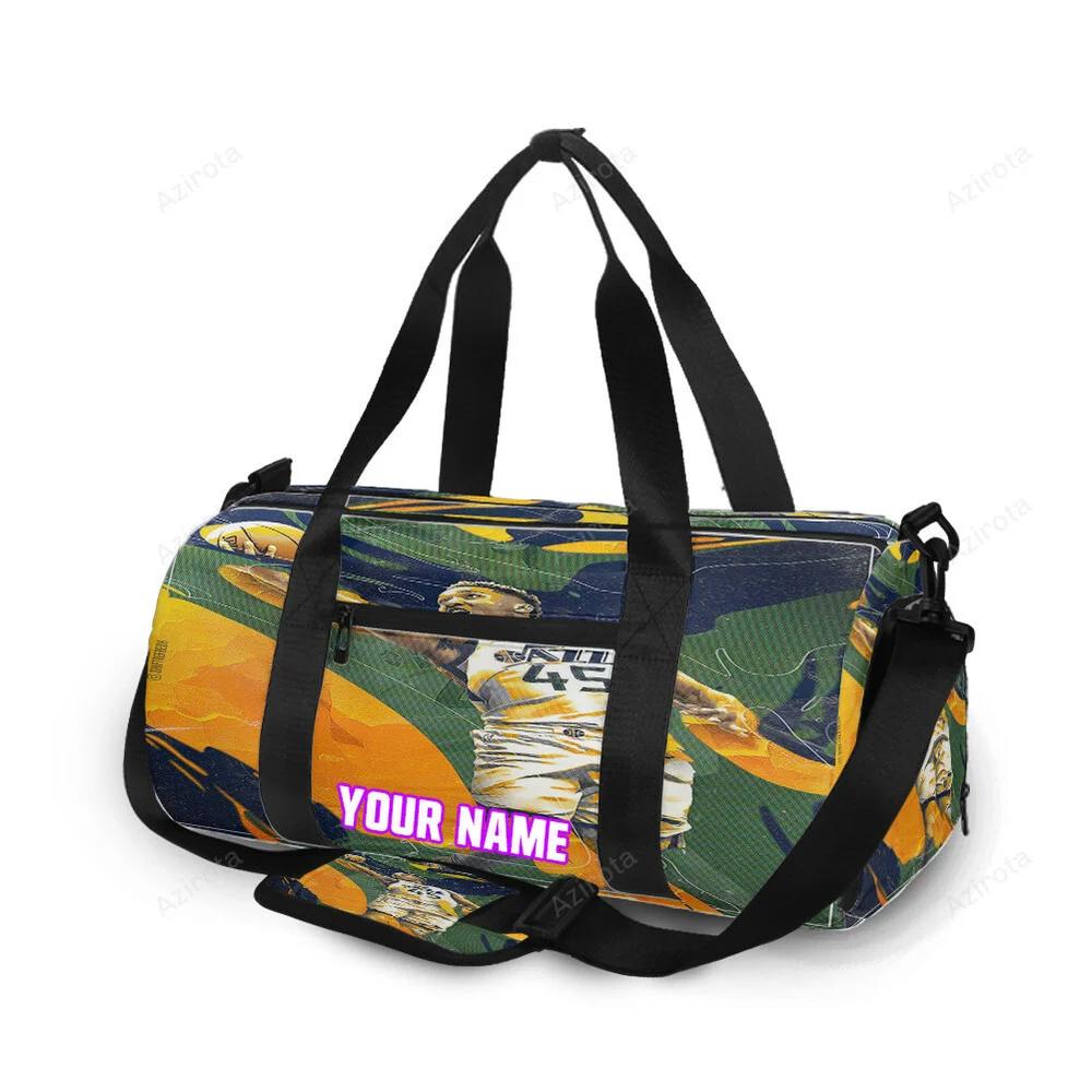 Utah jazz 45 donova mitchell v25 personalized name travel bag gym bag 2415 Travel Bag