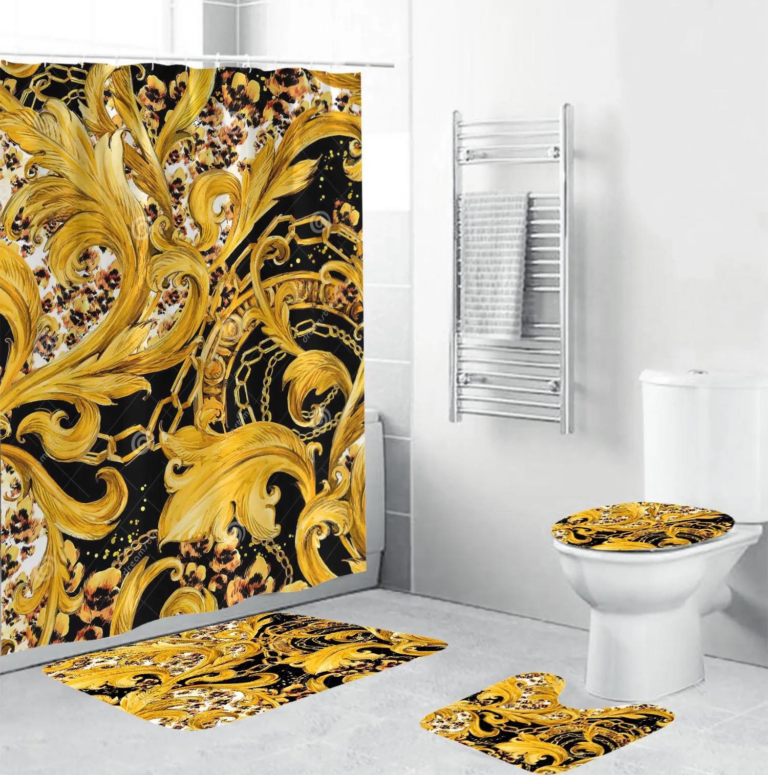 Versace barque bathroom set luxury fashion brand home decor hypebeast bath mat Bathroom Set