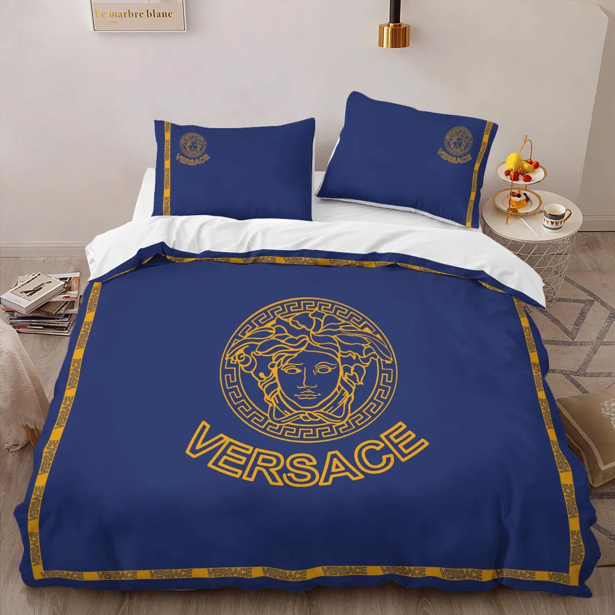 Versace blue louis vuitton lv logo type 569 Bedding Sets home decor blankets sheets bed linen bedclothes hyperbeast Bedroom duvet bedspread luxury ideas premium fashion brand covers