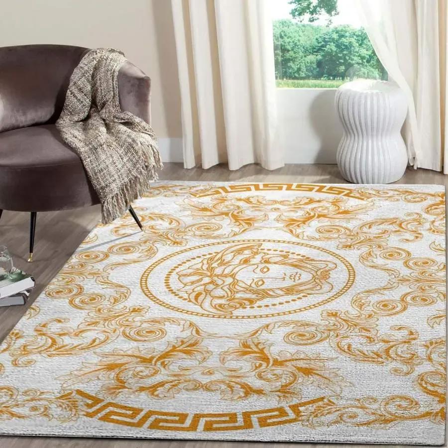 Versace limited logo type 1070. Upgrade Your Living Room with Luxury Home Decor: Area Carpets, Floor Decor, Door Mats, and Hot Gift Items with style a High-End Fashion Brand Rectangle Rug