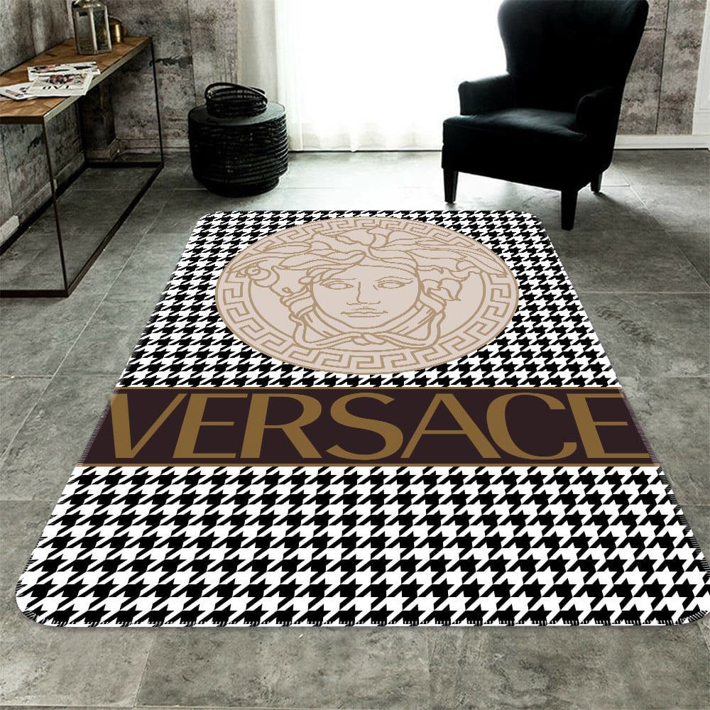 Versace limited logo type 613. Upgrade Your Living Room with Luxury Home Decor: Area Carpets, Floor Decor, Door Mats, and Hot Gift Items with style a High-End Fashion Brand Rectangle Rug