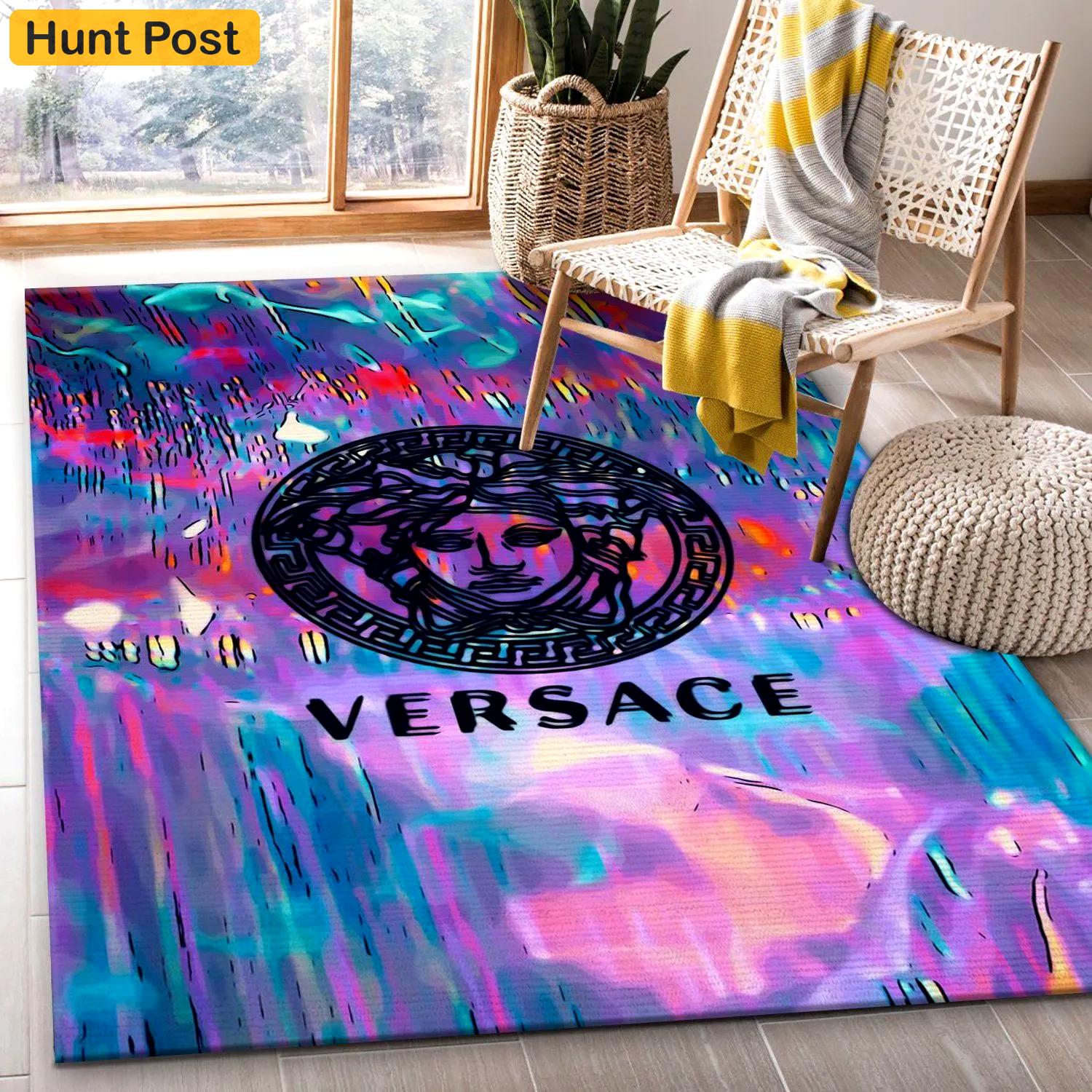 Versace s logo type 457. Upgrade Your Living Room with Luxury Home Decor: Area Carpets, Floor Decor, Door Mats, and Hot Gift Items with style a High-End Fashion Brand Rectangle Rug