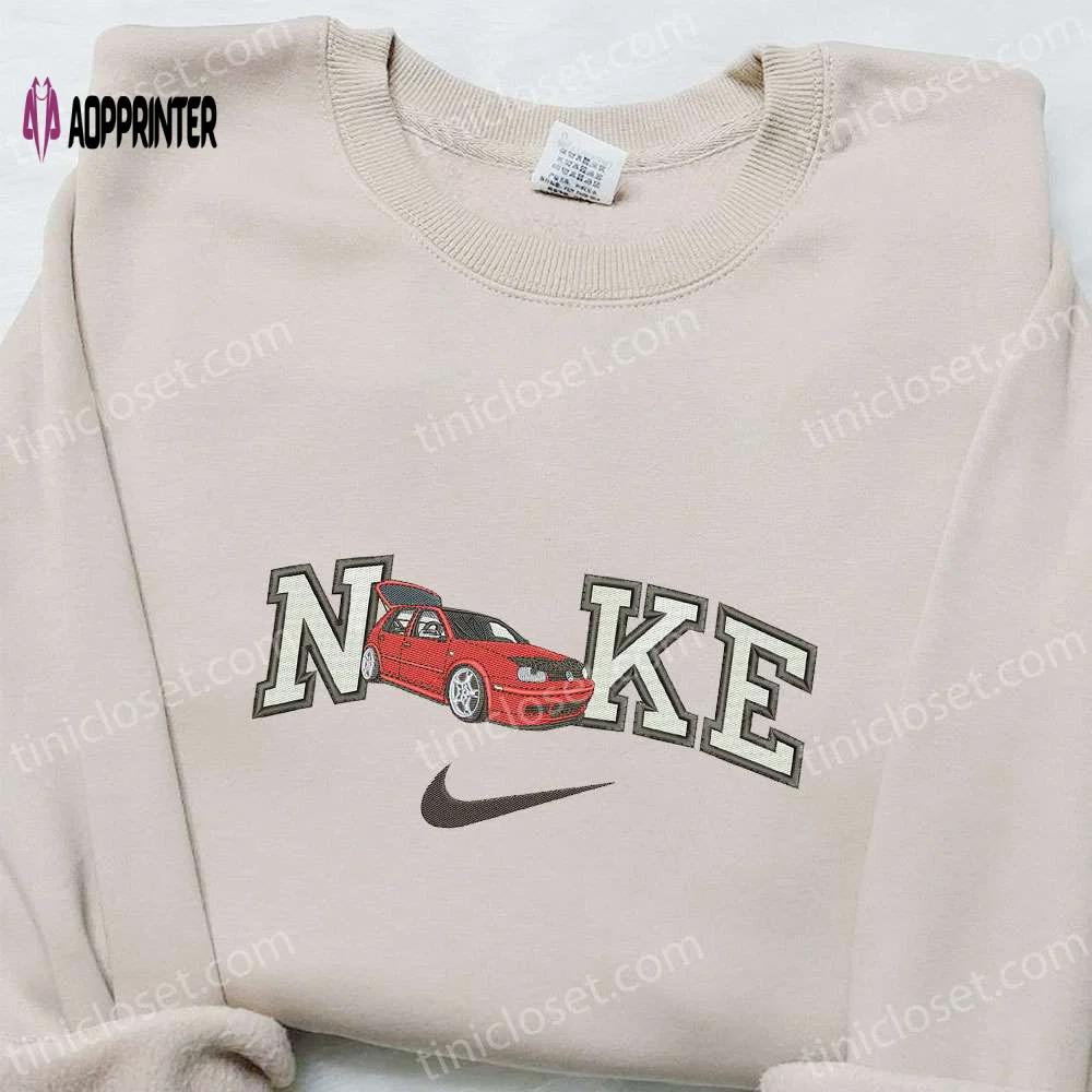 Volkswagen golf mk4 x nike embroidered shirt: best nike inspired gift for family Embroidered Shirt
