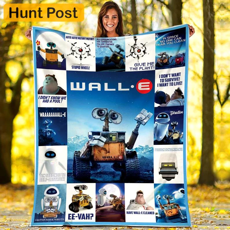 Wall e fleece blanket, wall e robot blanket, wall e quotes characters blanket, birthday gifts for kids, christmas gifts Quilt Blanket