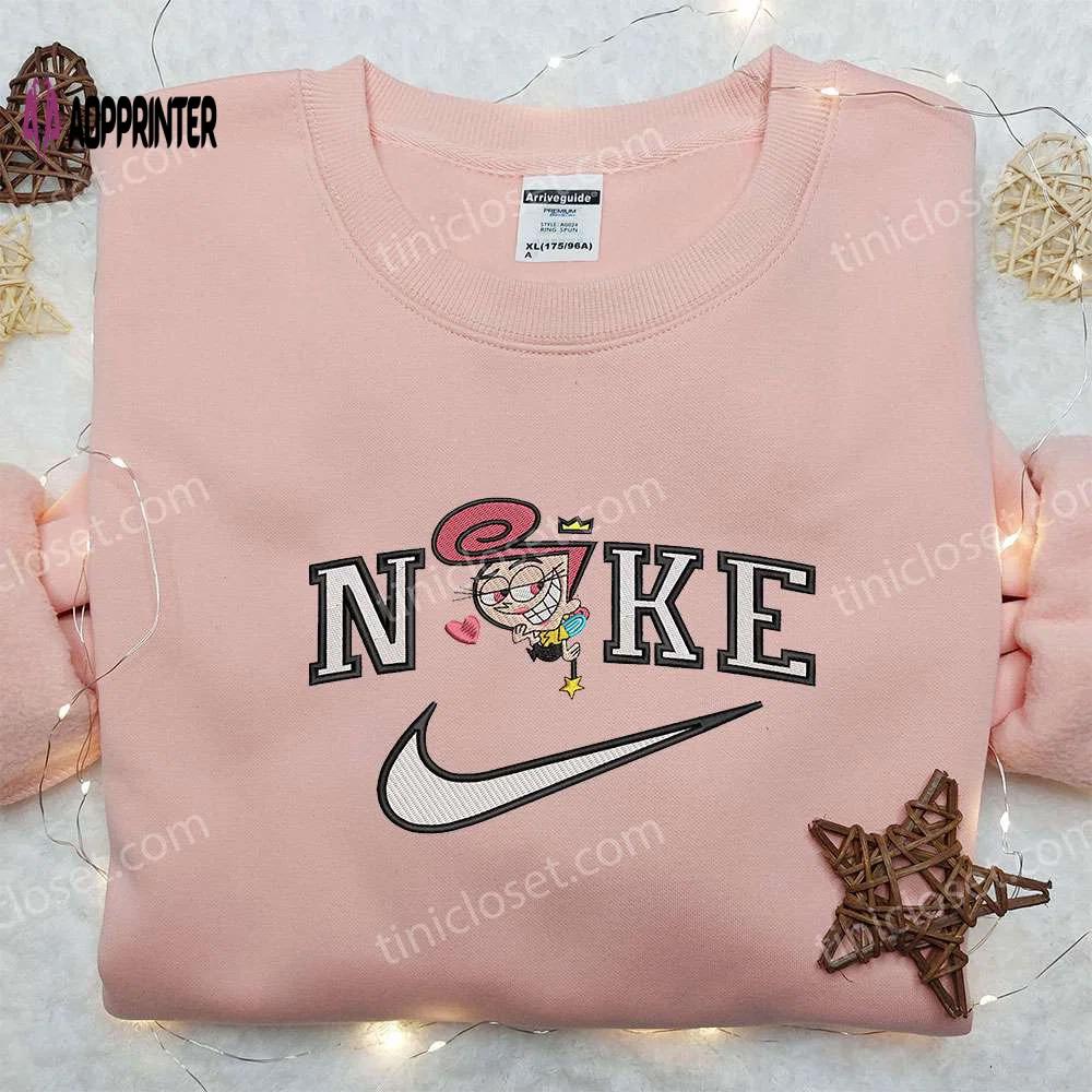 Wanda fairywinkle x nike embroidered hoodie: the fairly oddparents & nike inspired shirt Embroidered Shirt