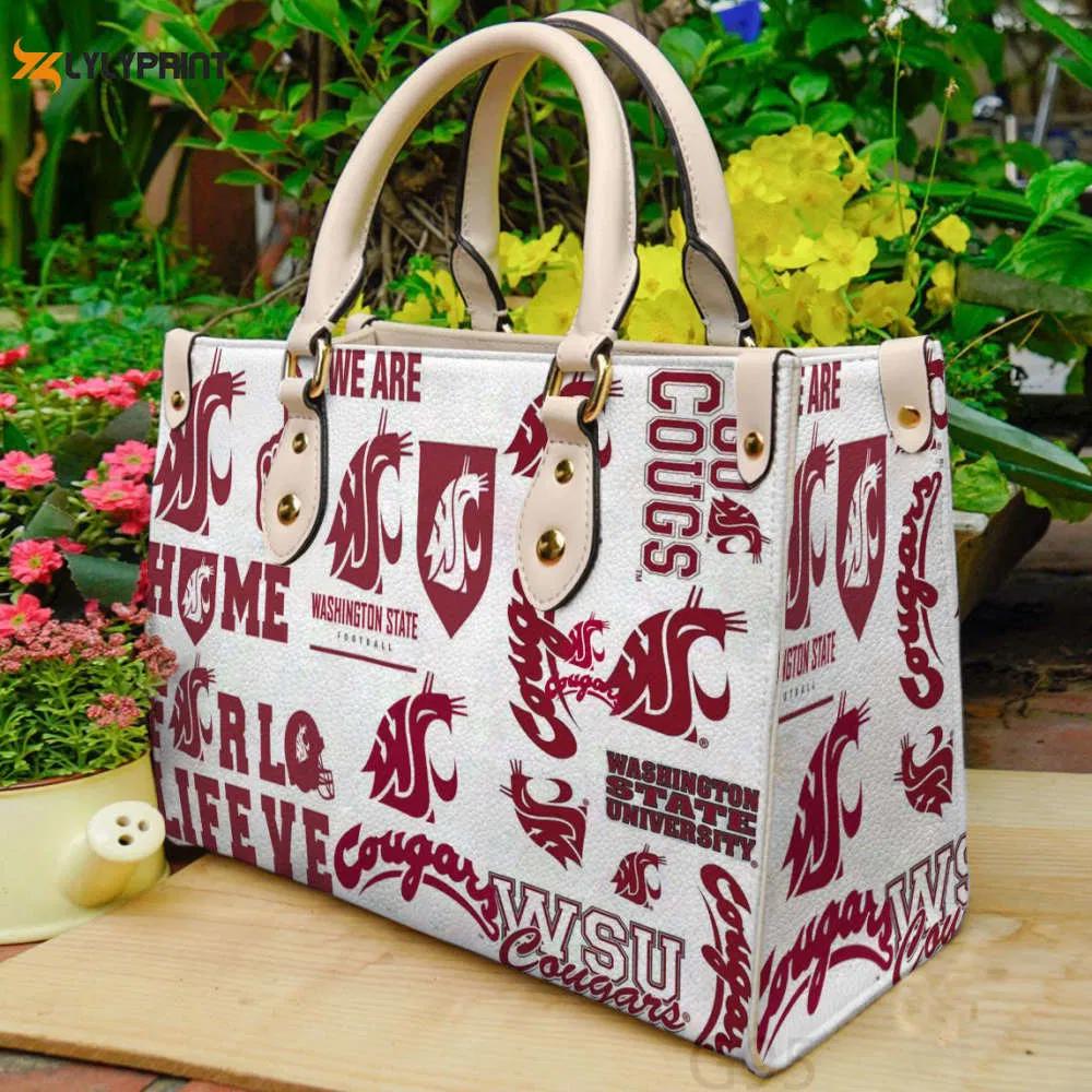 Washington state cougars leather handbag gift for  women 3087 Women Leather Hand Bag