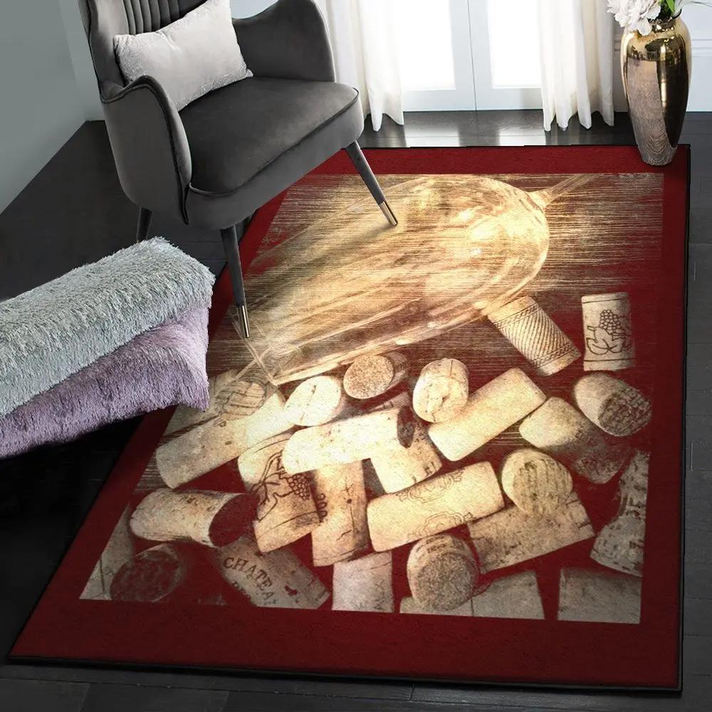 Wine art deco rug, rustic wine gs cl rug Rectangle Rug