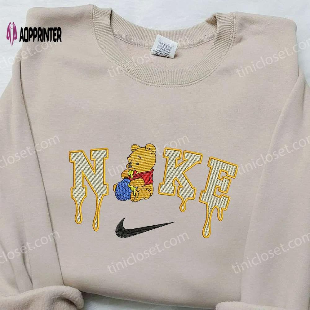 Winnie the pooh x nike embroidered sweatshirt: stylish and comfortable collaboration Embroidered Shirt