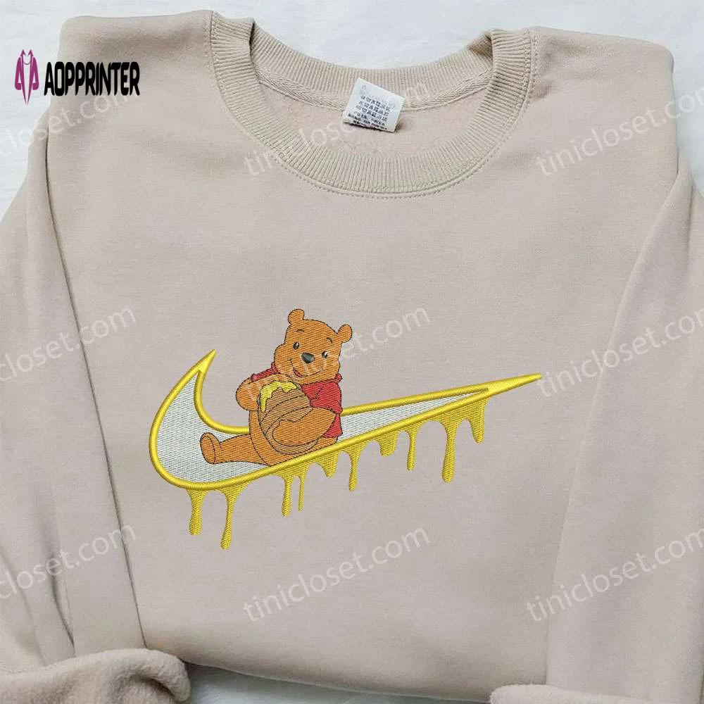 Winnie the pooh x nike swoosh embroidered sweatshirt: disney-inspired and nike branded shirt Embroidered Shirt