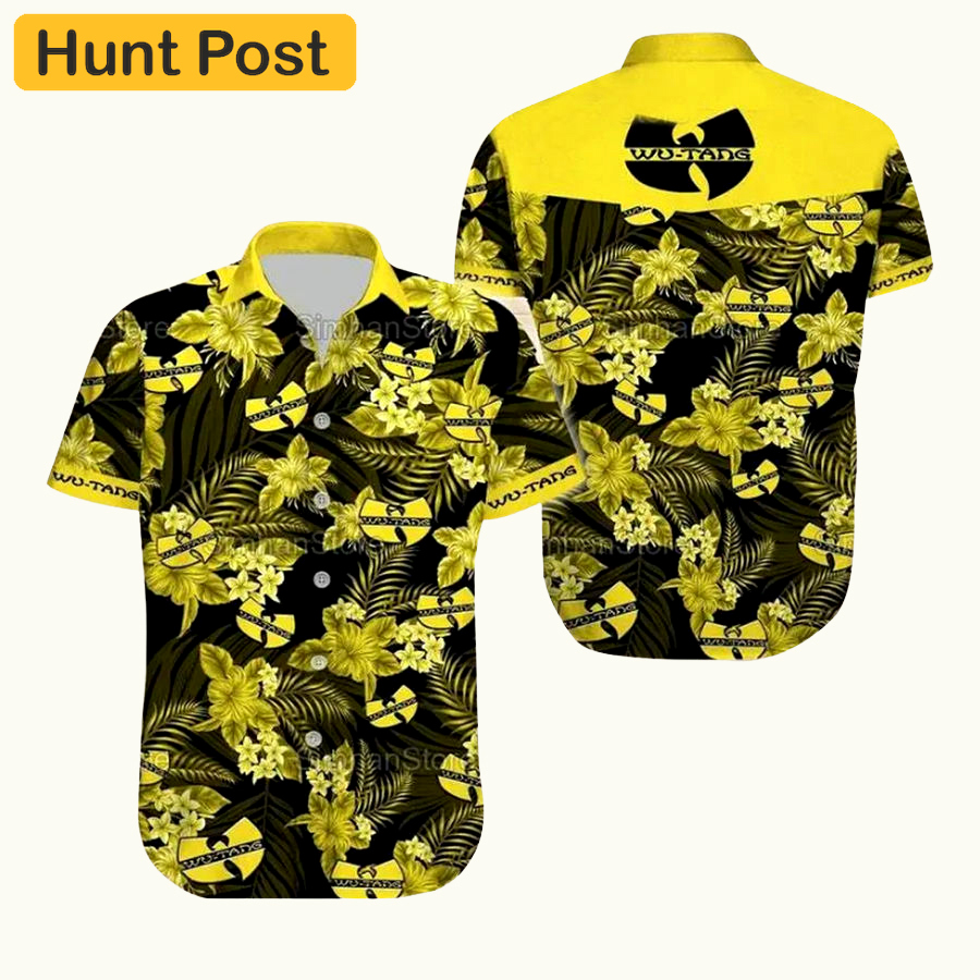 Wu tang clan hip hop band floral aloha hawaiian shirt Hawaii Shirt Shorts & Flip Flops
