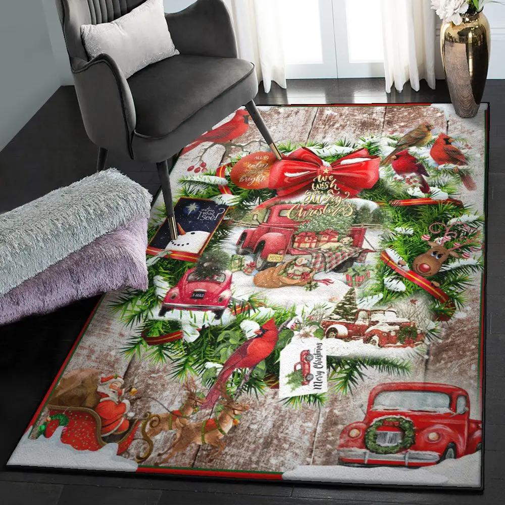 Xmas art deco rug, beautiful christmas wreath rug Rectangle Rug
