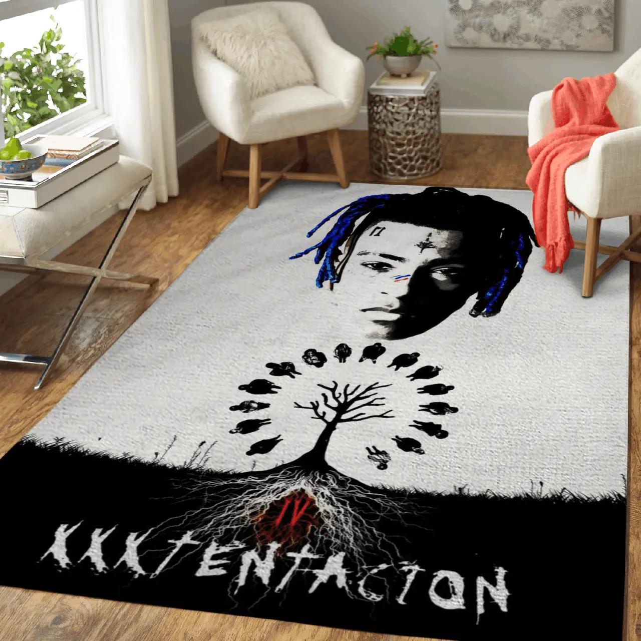 Xxxtentacion american rapper pop art area rug area rug living room carpet rug regtangle carpet floor decor home decor Rectangle Rug